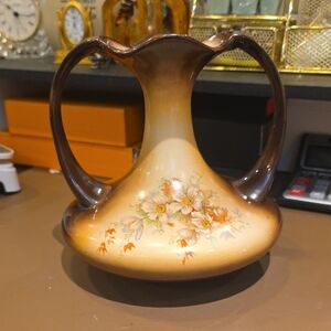 Prince Glorieux Pottery Glossy Brown Ceramic Vase